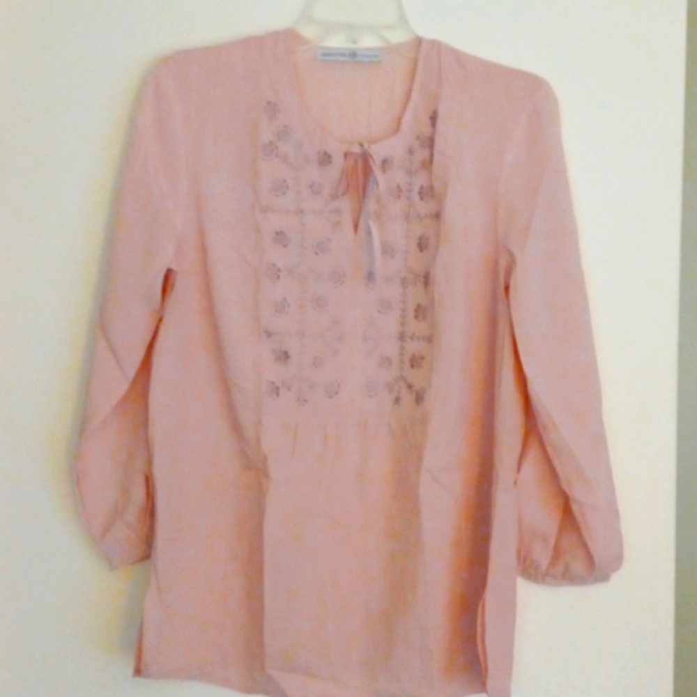 Signature collection peasant blouse long sleeve size small